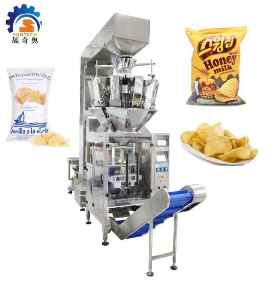 Multi-functional 50g Snack Foods Vffs Integrated Packaging Machine With 10 Heads