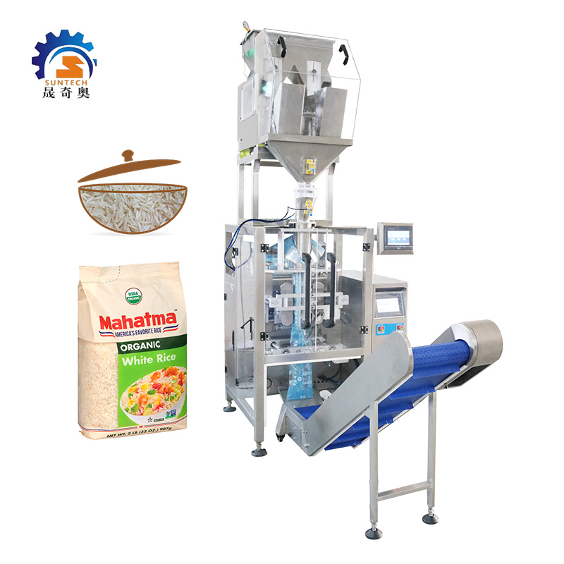Automatic 100g 250g 400g 1kg 2kg Basmati White Rice Grain Transparent Bag Vertical Packing Machine