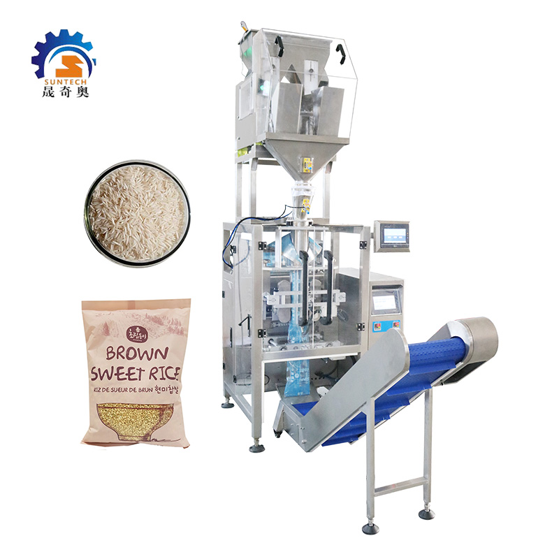 Automatic 900g 1kg 2kg Sweet Rice Thai Glutinous Rice Vertical Form Fill Seal Packing Machine With Weigher