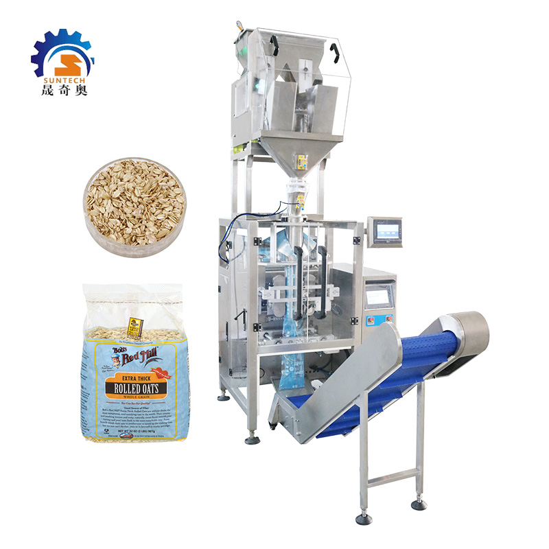 Automatic Linear 2 Heads Weigher Oatmeal Instant Oats 250g 500g 1kg VFFS Packing Machine