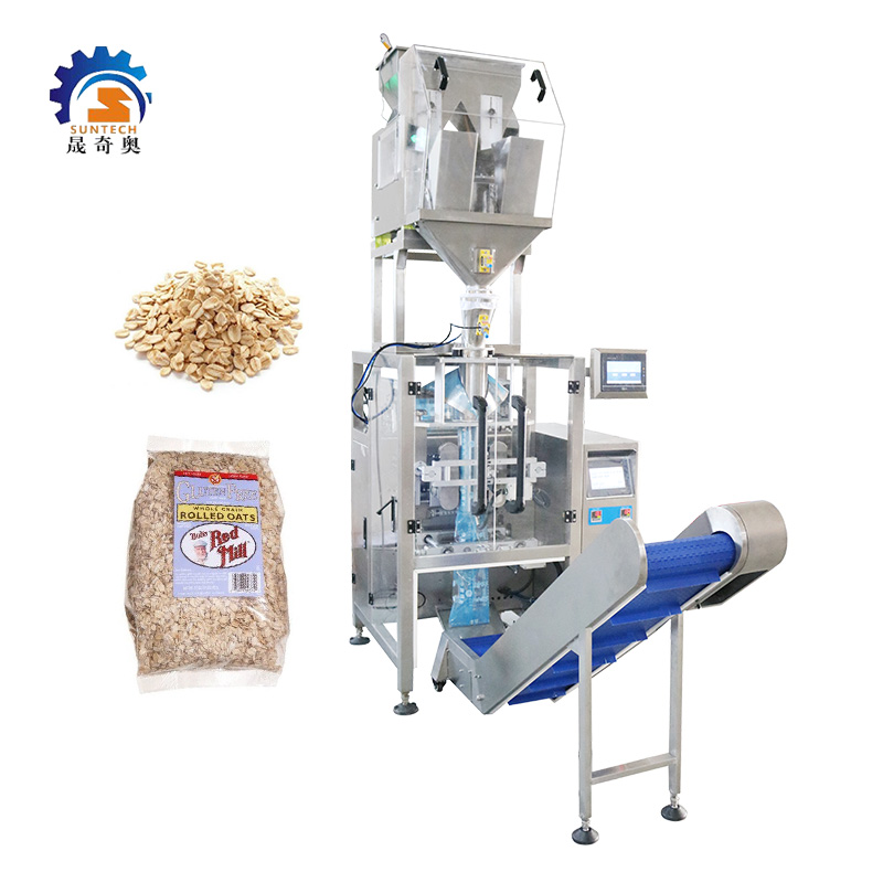 Automatic Instant Foods Wheat Flakes Jumbo Oats Rolled Oats 100g 500g 1kg VFFS Packing Machine