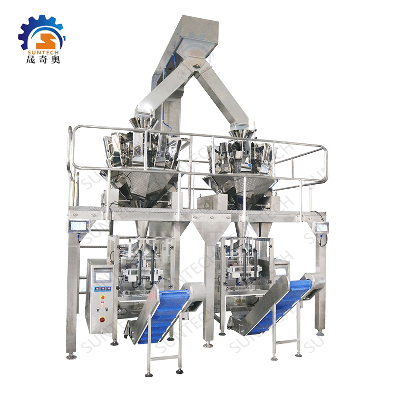 High Accuracy 100g 200g Rice Granule Back Seal Vertical Packing Machine With One Elevator