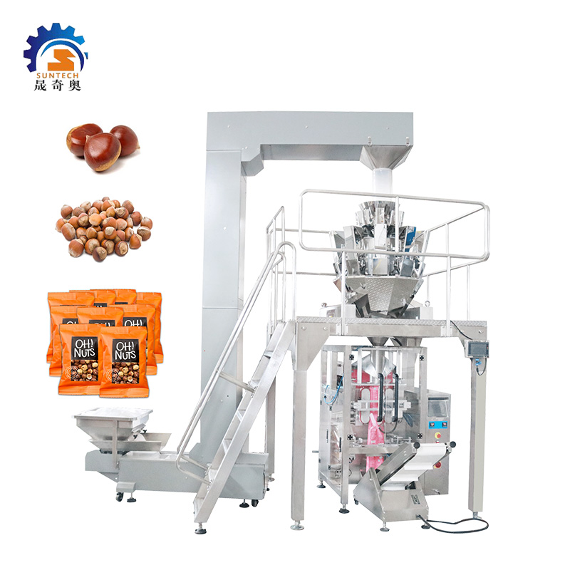 Multi-functional 120g 250g Hazelnuts Chestnuts Nuts VFFS Packaging Machine With Weigher