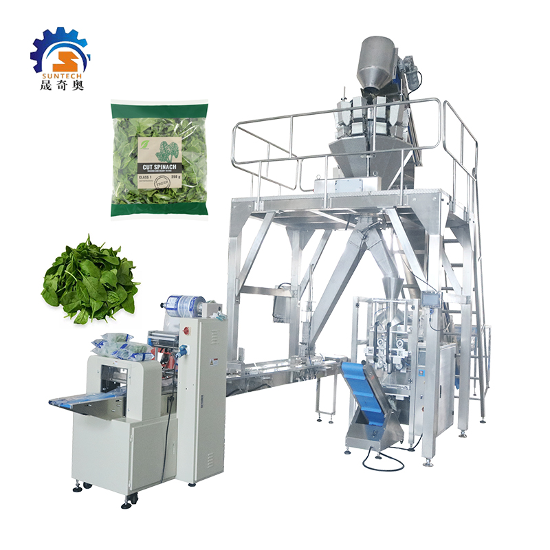Automatic 250g 500g Crushed Spinach Leaves Fresh Vegetables Vertical Filling Packing Machine