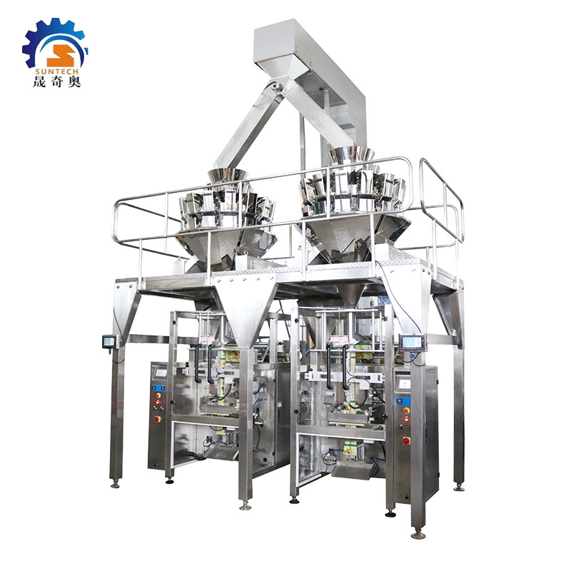 Suntech Foshan Manufacturer Granular Stand Up Bag Salt Beans Sugar Rice VFFS Packing Machine