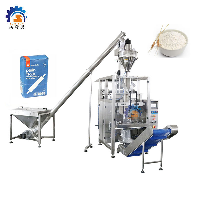 Full automatic vertical 500g 1kg 2kg 5kg filling wheat cassava maize flour corn starch powder packing machine
