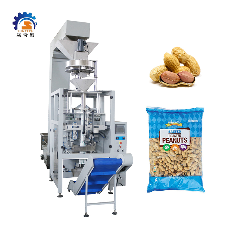 Suntech Granule Rice Raw Salted Peanuts VFFS Packing Machine With Measuring Cup System