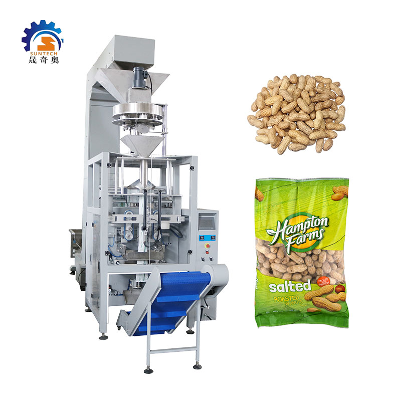 Suntech Granule Rice Roasted In-shell Peanuts VFFS Packing Machine With Measuring Cup