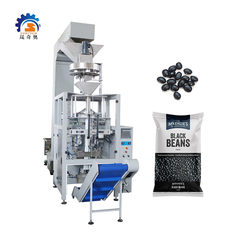 Fully Automatic Black Beans Filling Sealing Packing Machine With Product Conveyor