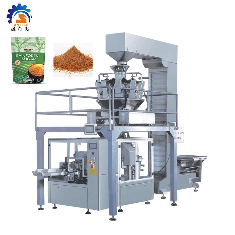 Automatic Premade Zipper Standing Up Bag Pouch Granule Brown Sugar beef jerky Grain Packing Machine