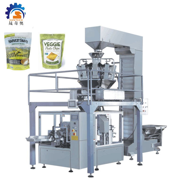 Automatic granule brown sugar gummy candy chocolate ball premade bag chips snack sunflowder seed beans grains doypack pouch packing machine