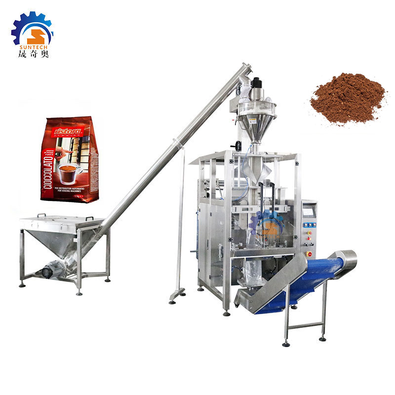 Automatic vertical filling 250g 500g 1kg instant coffee coconut cocoa chocolate milk powder flour packing machine