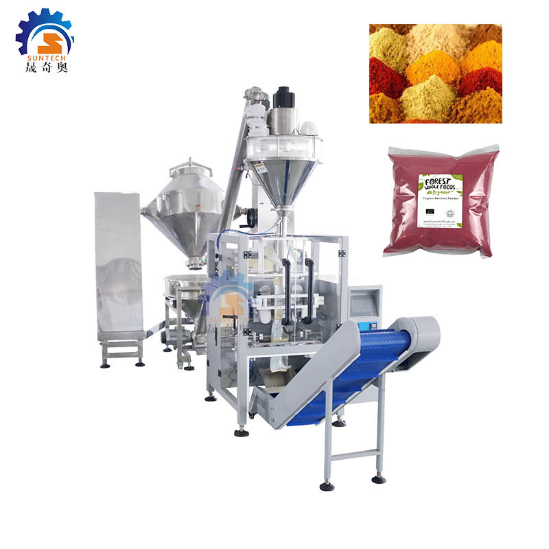 Automatic vertical filling 500g 1kg flour fruit beetroot spinach powder packing machine with mixer