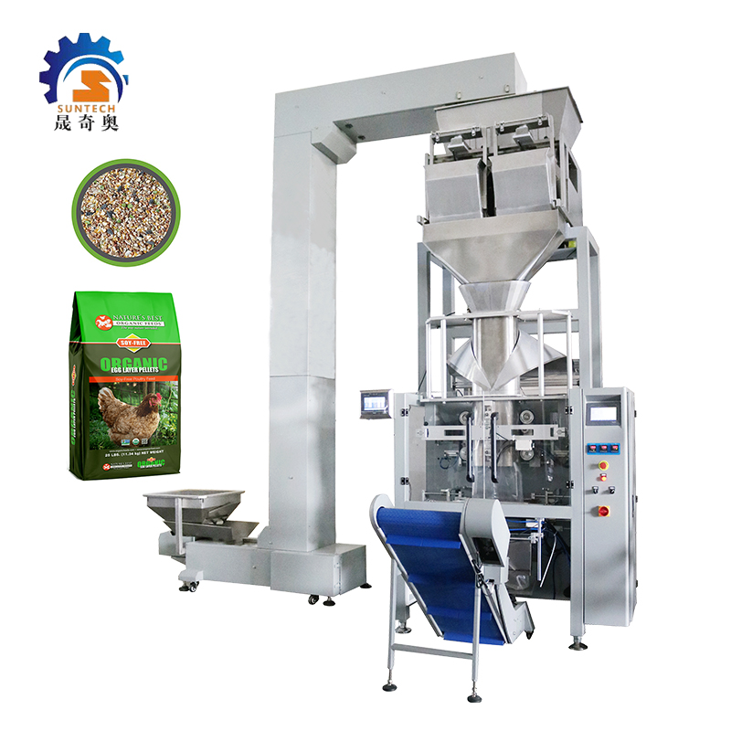 Automatic Filling Cock Rooster Foods Poultry Feed Rice Bran 33lb 40lb 44lb Packing Machine
