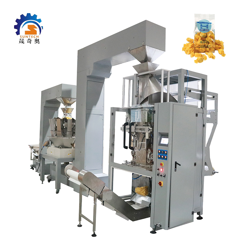 Customized Restricted Height Option 150g 1kg 2.5kg Sweet Salty Popcorn Quad Bag VFFS Packing Machine