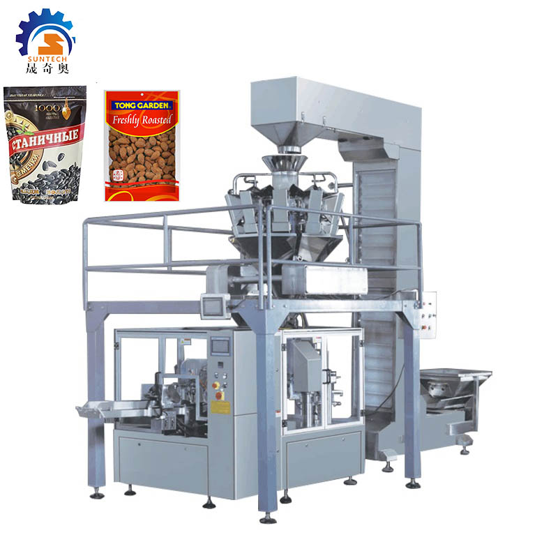 Granule dry food nuts coffee bean sunflower seed zipper stand up bag premade pouch automatic doypack filling packing machine