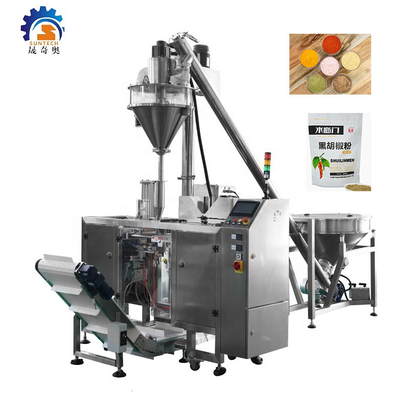 Automatic Filling Sealing Doypack Powder Packing Zipper Premade Chill Flour Deterngent Small Powder Fried Chicken Powder Packing Machine