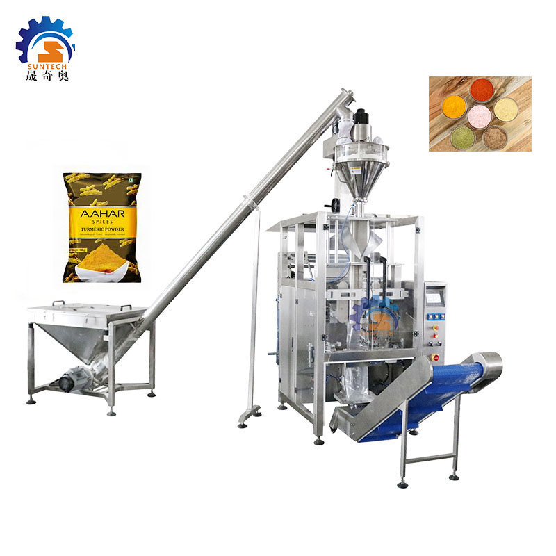 Automatic vertical filling 250g 500g 1kg five spice pepper chilli turmeric powder flour packing machine