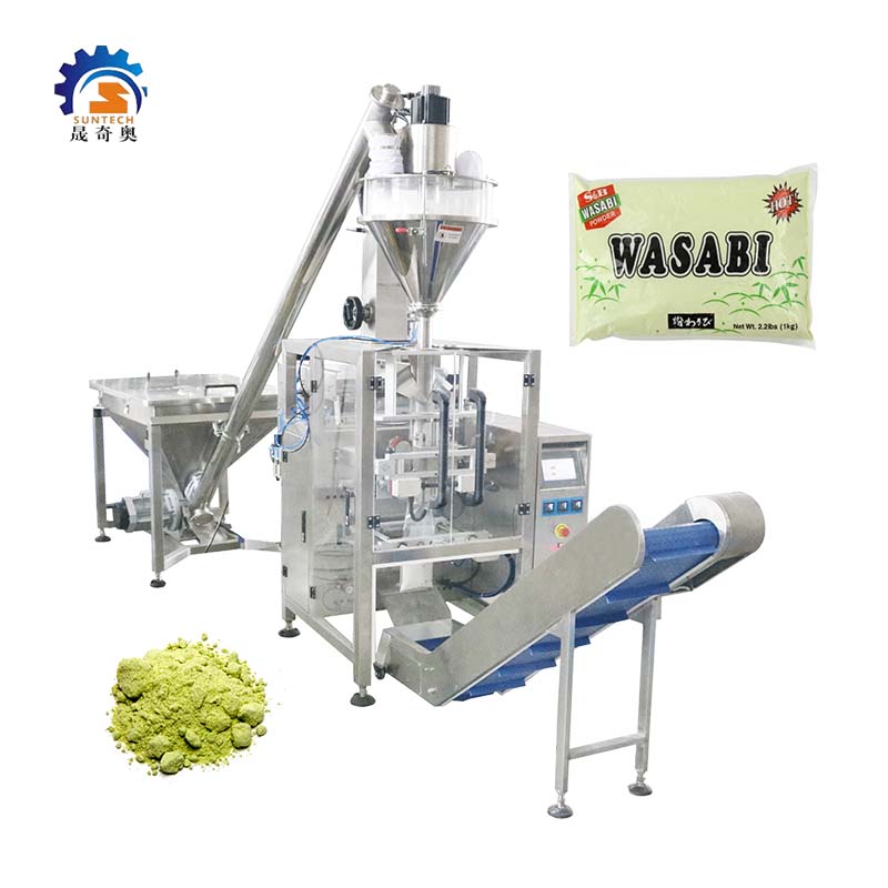 Suntech Automatic 1kg 1.8kg 2kg Wasabi Powder Back Seal Screw Filling and Packing Machine