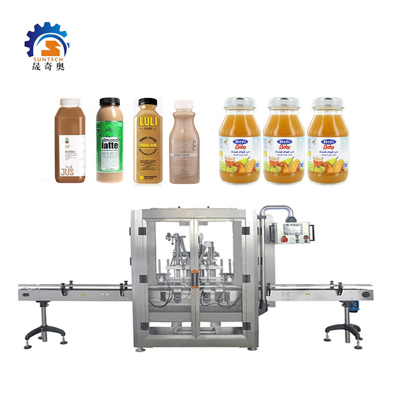 Automatic Liquid Pear Drink Juicy Peach Fruit Juice 100ml Round Bottle Filling Packing Machine