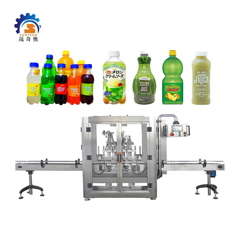 Automatic Capping Liquid Drink Juicy Sparkling Water Juice Straight Bottle Filling Packing Machine