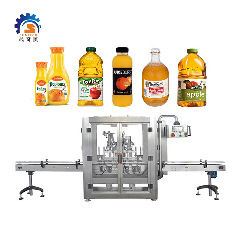 Automatic Capping Liquid Drink Apple Juice Soft Drink Glass Bottle Filling Packing Machine