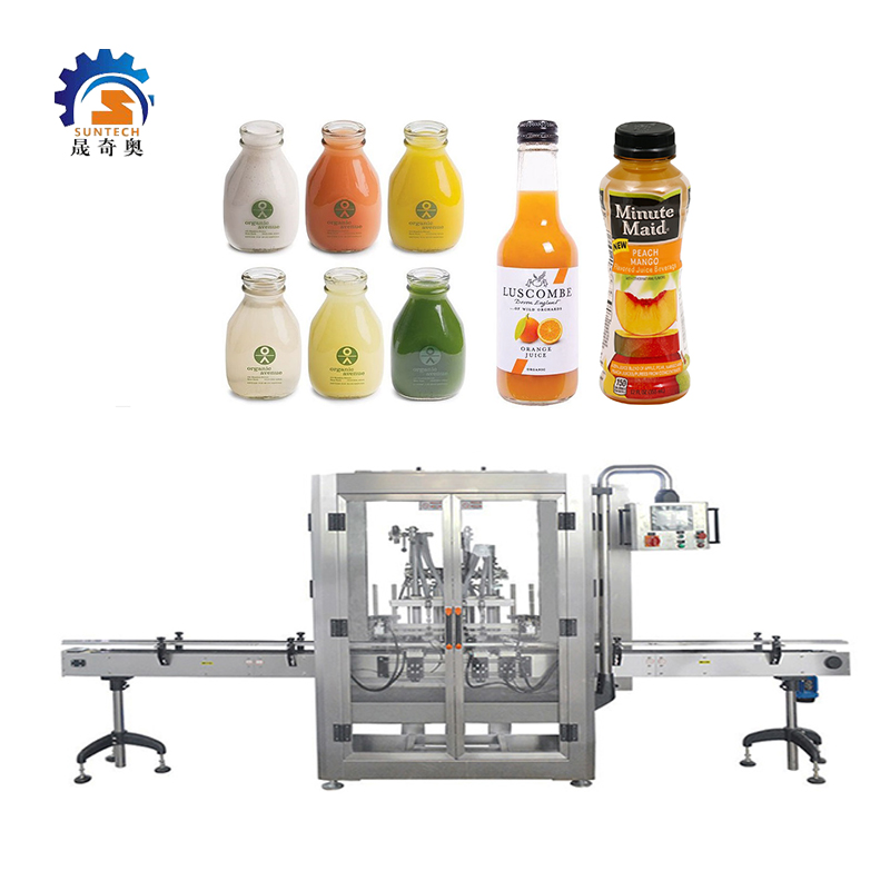 Automatic Liquid Drink Juicy Peach Mango Juice Bottle Gear Pump Filling And Packing Machine