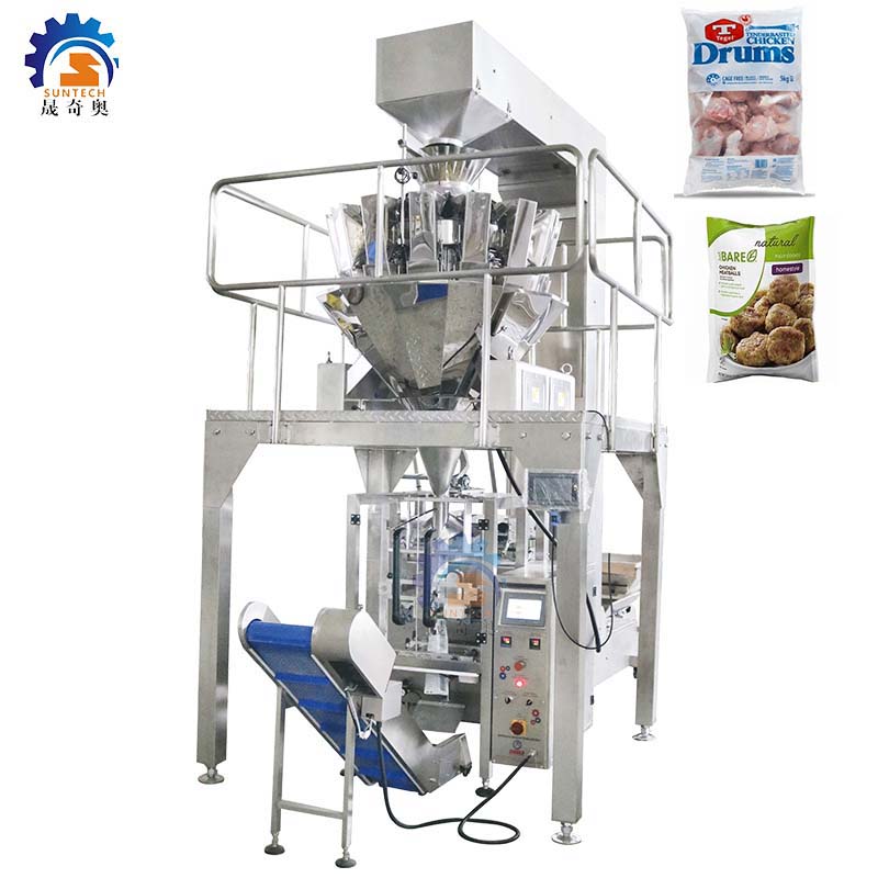 Fully automatic meat fish ball chicken leg ball frozen food vertical packing machine