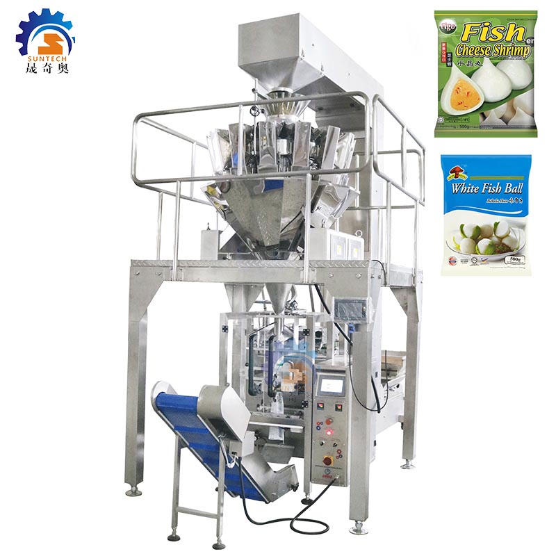 Fully automatic 500g 1kg meat fish ball chicken ball frozen food vertical packing machine