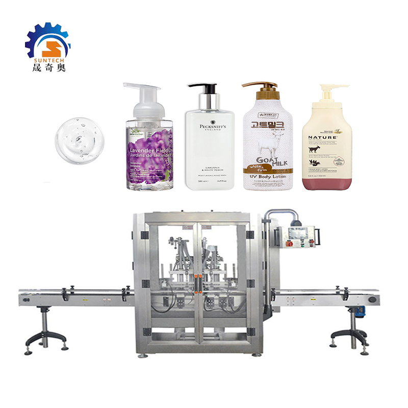 Automatic Liquid Machine Lavender Flavor Transparent Lotion Shampoo Bath Bottle Packing Machine