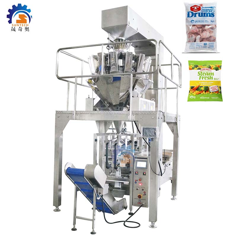 Multi-function automatic 100g 250g 500g salad vergetable leaves frozen food chicken leg packing machine