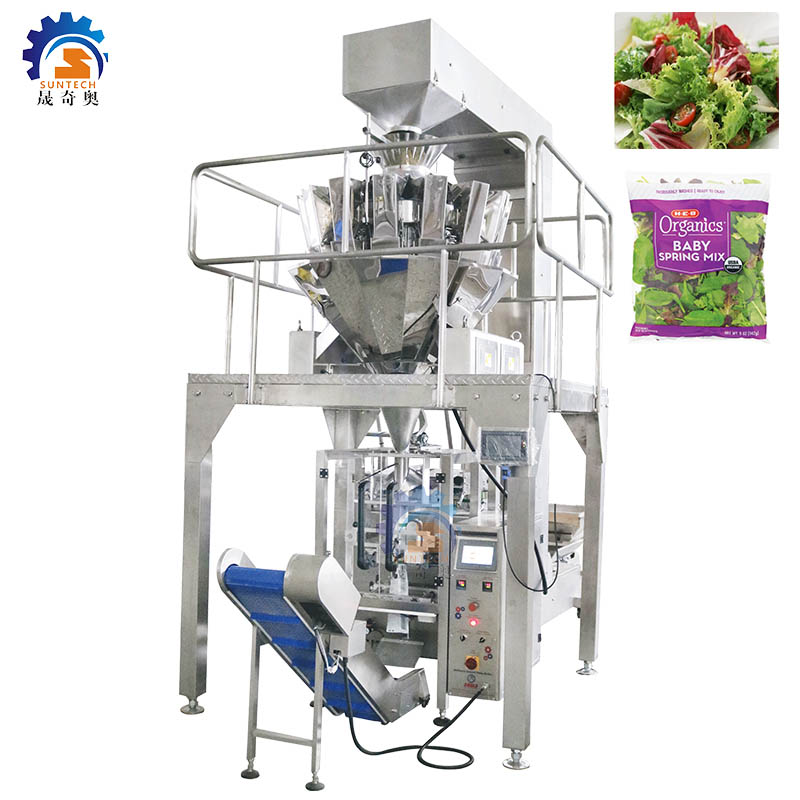 Fully automatic 250g 500g 1kg mixed vegetable and fruit salad vertical packing machine