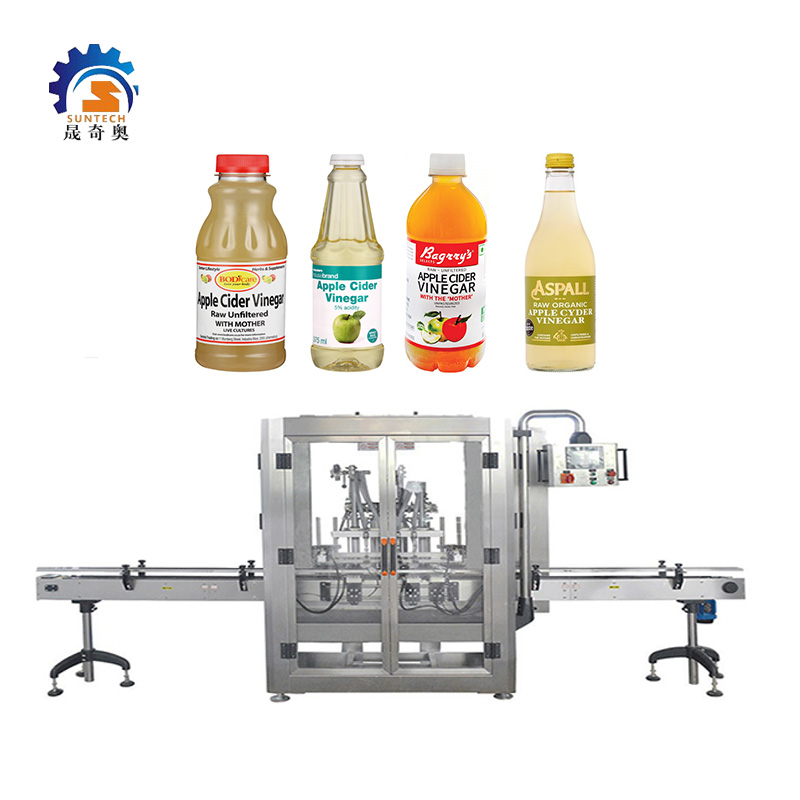 Automatic Filling Liquid Machine Drink Juice Apple Cider Vinegar 200ml Bottle Capping Machine