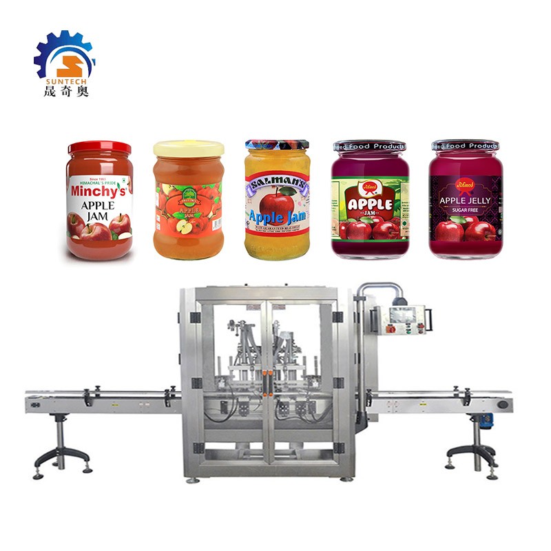 Liquid Automatic 100g Apple Jam Sugar Free Sauce Bottle Capping Packing Filling Machine