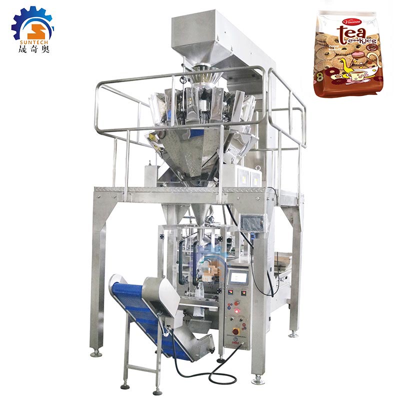 Fully automatic 250g 500g small wafer biscuits snacks food vertical packing machine