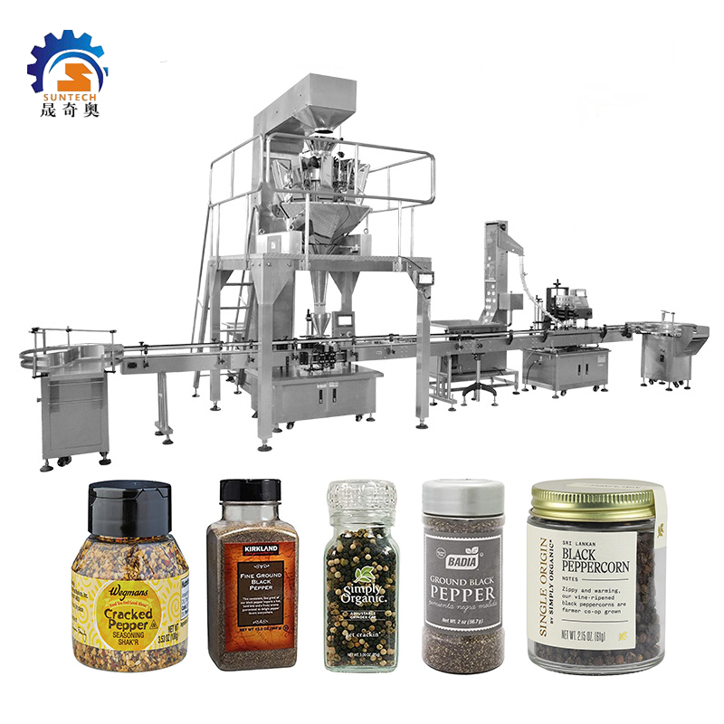 High Accuracy 500g Cracked Pepper Black Peppercorn Granule Spices Bottle Filling Capping Machine
