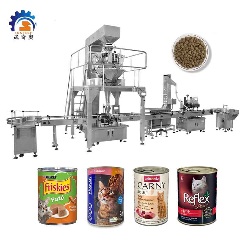 Easy Operating Grain Pellets Granule Pet Foods Cat Foods 450g Tin Can Packing Capping Machine