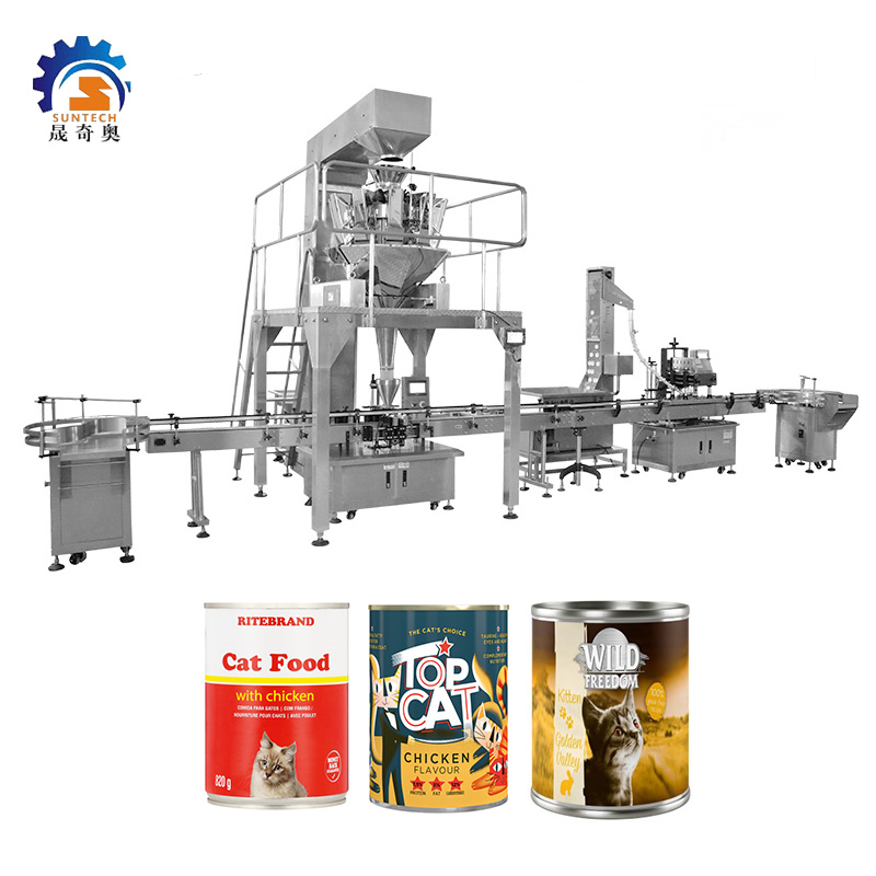 Working Smooth Grain Granule Pet Foods Cat Foods 320g Chicken Flavor Packing Capping Machine