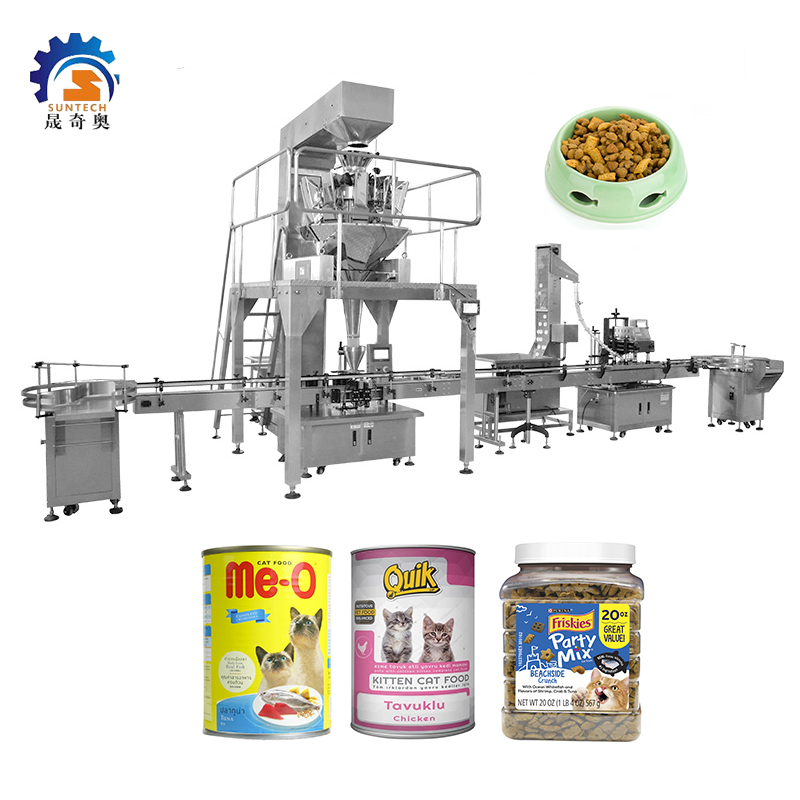 Automatic Granule Cat Kitten Foods Mixed Pet Foods  Metal Bottle Feeding Packing Capping Machine