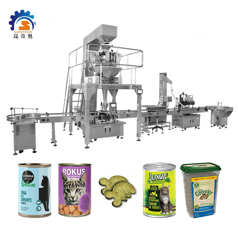 Granule Shaped Biscuits Foods For Cat Pet Dog 800g Can Loading Packing Capping Machine