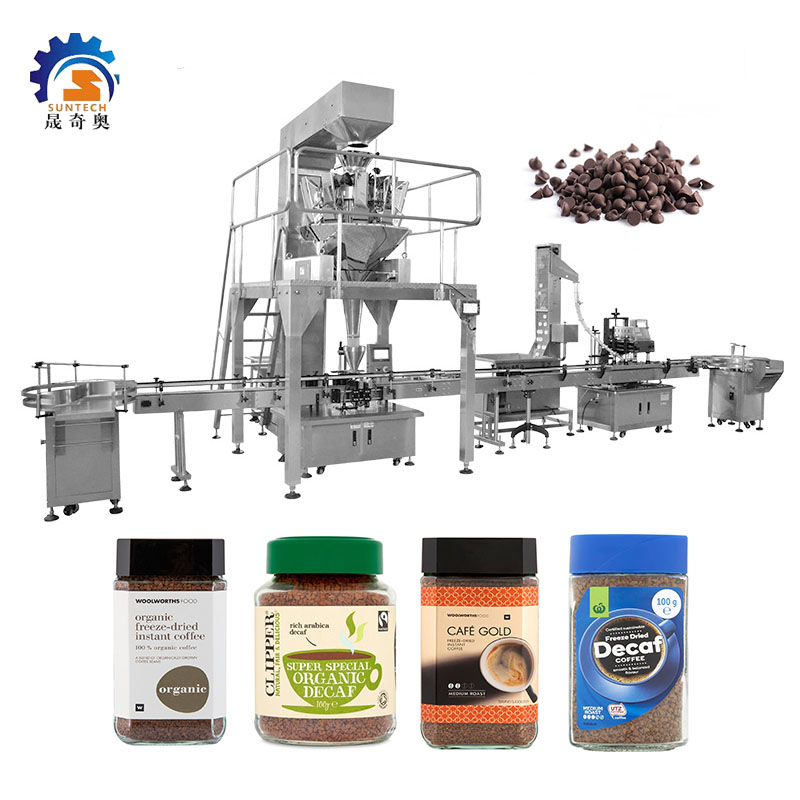 Automatic 100g 150g Plastic Cans Granule Special Organic Decaf Cocoa Chips Weighing Machine