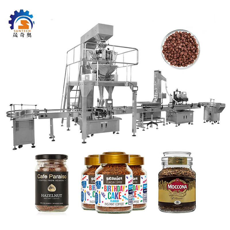 Automatic 120g Granular Chopped Hazelnut Instant Coffee Moccona Bottle With Lid Weighing Machine