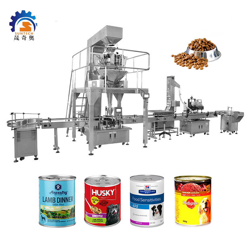 Energy Saving Grain Granule Pet Foods Puppy Foods 100g Tin Can Packing Capping Machine