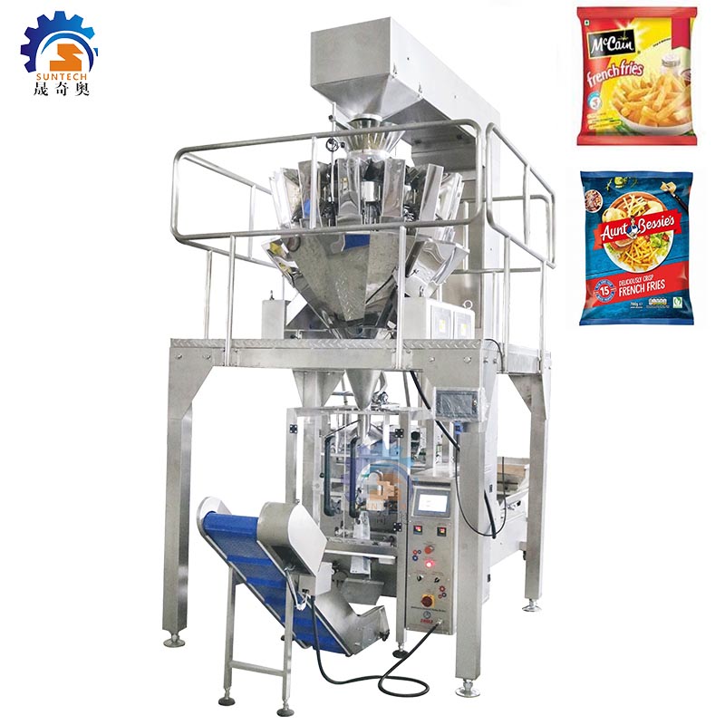 Fully automatic 500g 1kg 2kg french fries frozen food vertical packing machine