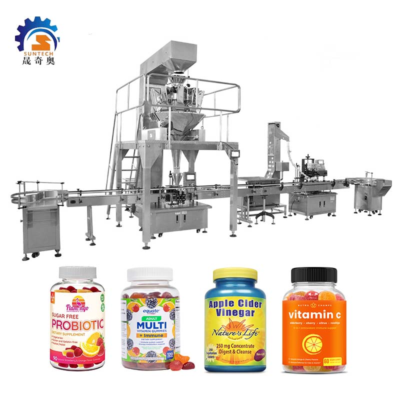 Automatic 250g Bottles Granule Sugar Free Probiotic Fruits Gummy Weighing Filling Machine