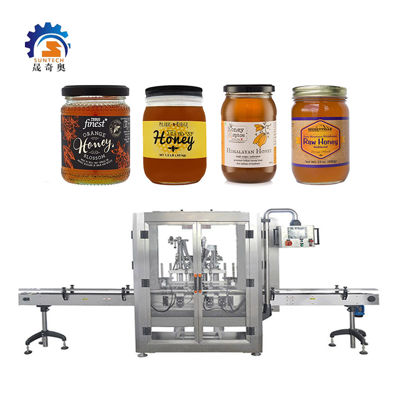 Automatic Liquid 680g Raw Orange Honey Himalayan Honey Round Glass Bottle Filling Machine