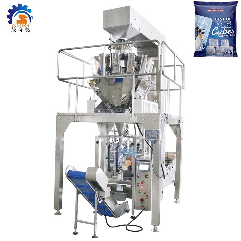 Fully automatic 1kg 2kg 5kg ice cube frozen food vertical packing machine