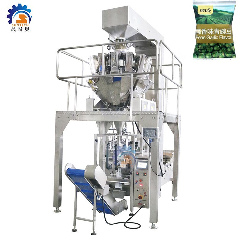 Fully automatic 30g 50g puffed peas rice seeds snacks nuts food vertical packing machine