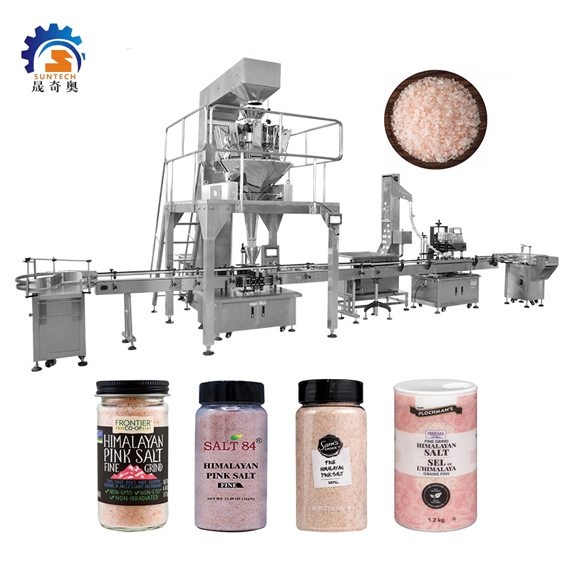 Multifunctional 1000g Granule Himalayan Pink Salt Sea Salt Sugar Bottle Weigher Packing Machine