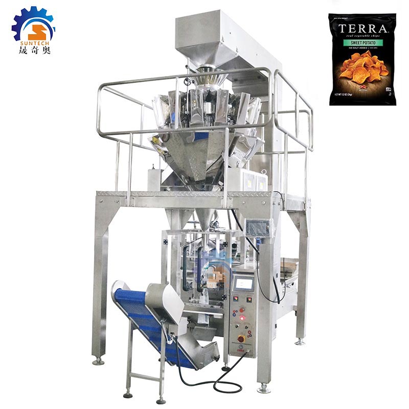 Fully automatic 50g 120g 250g driy friut sweet potato chips snacks food vertical packing machine